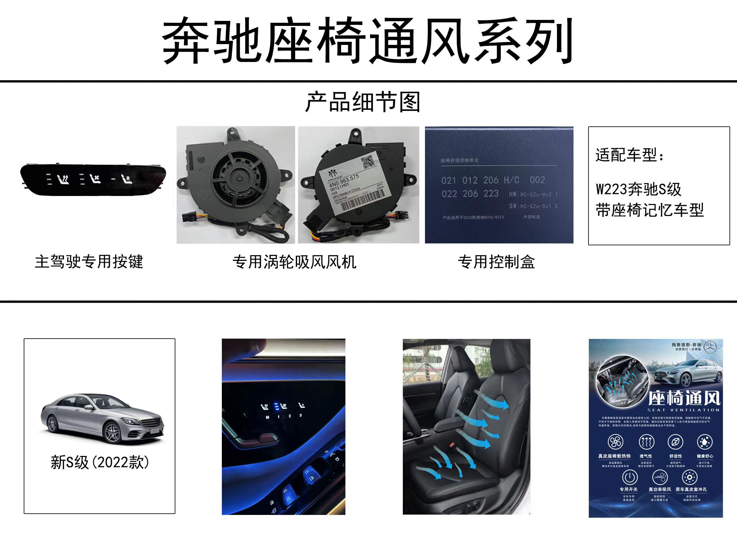 奔驰S级座椅通风